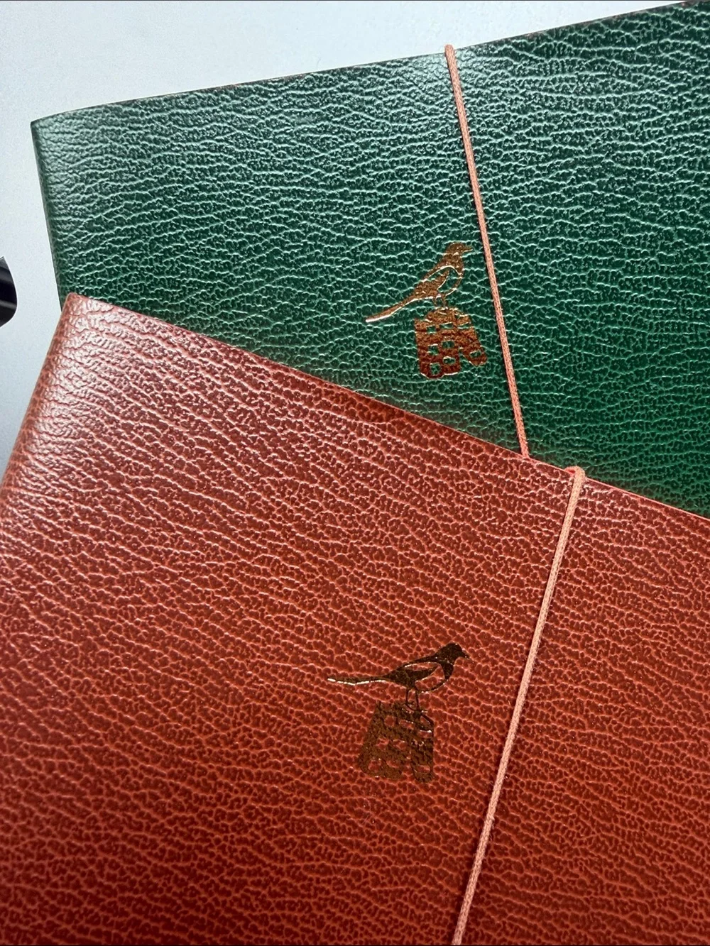 Bieffe Set of 6 Handmade Italian Notebooks - Dark Green & Red